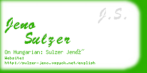 jeno sulzer business card